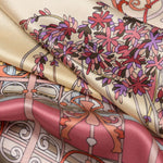 Pink Garden Design Italian Silk Square Scarf
