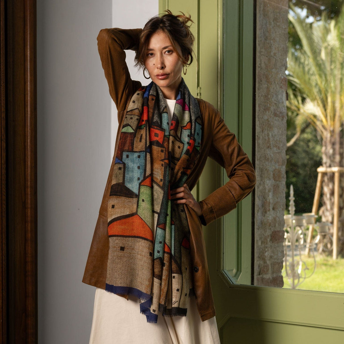 Italian wool scarf for women