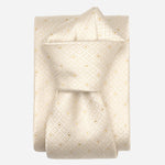 White & Gold Italian Designer Silk Tie