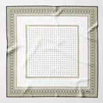 White and Green Polka Dot Silk Neckerchief