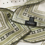 White and Green Polka Dot Silk Neckerchief