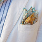 William Morris design Italian silk pocket square