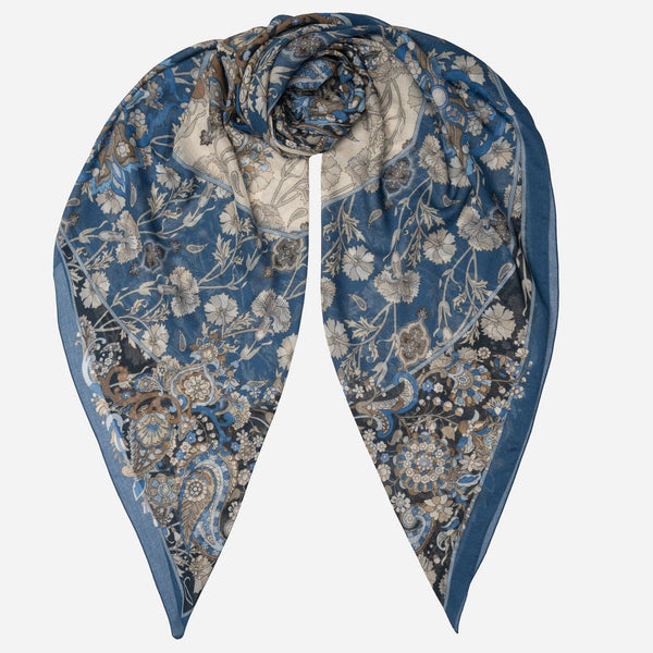 Blue Marine Modal Cashmere Square Scarf