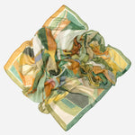 Green Modal Cotton Silk Square Scarf
