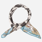 Women's Silk Bandana Abstract Aqua