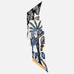 Italian Designer Blue Skinny Silk Scarf