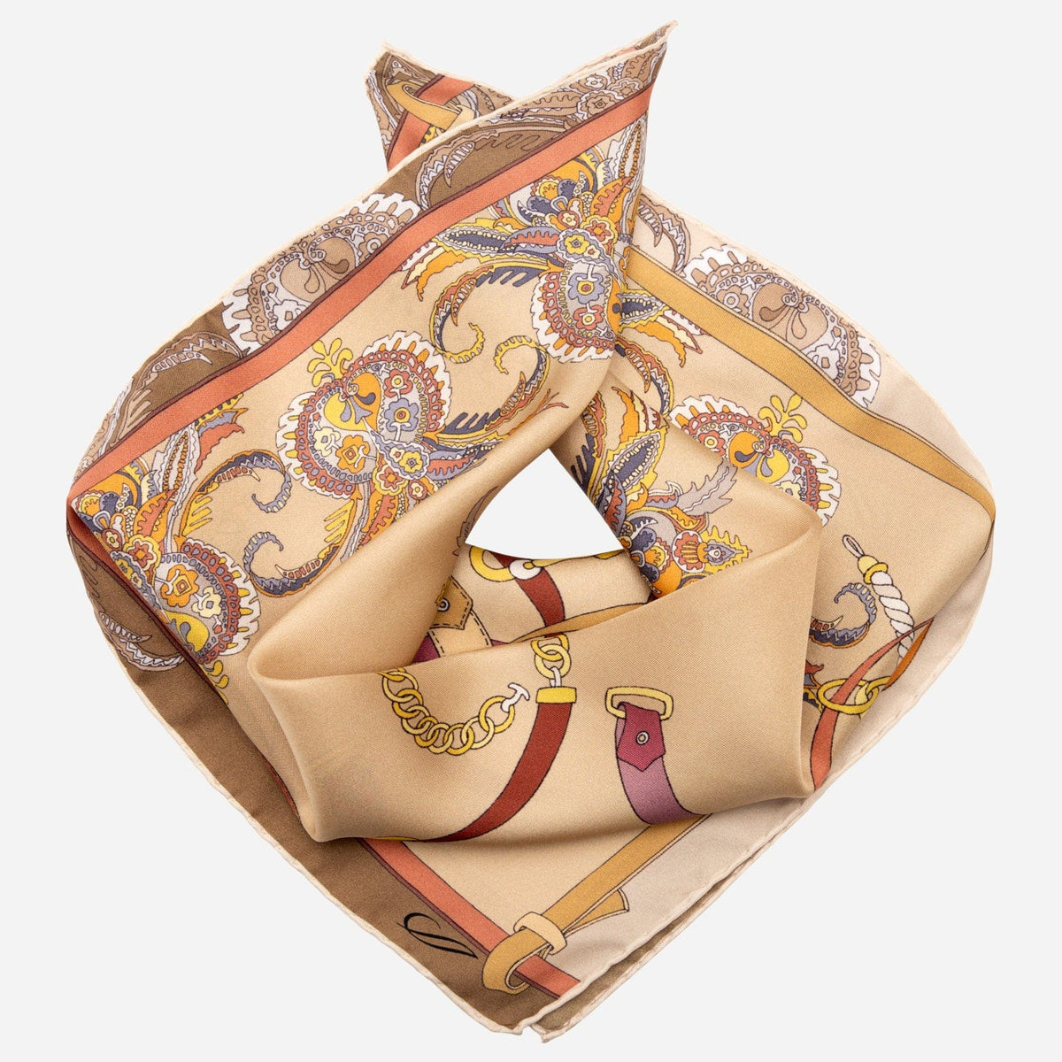 Women's Bronze Handmade Silk Bandana