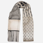 Best Italian Silk Scarf Sand Geometric