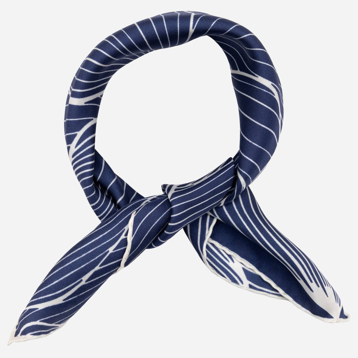 Blue Floral Italian Silk Bandana