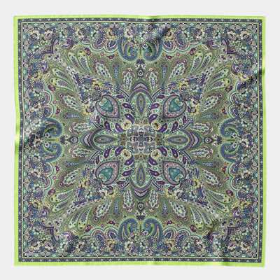 Extra Large Green Silk Square Scarf