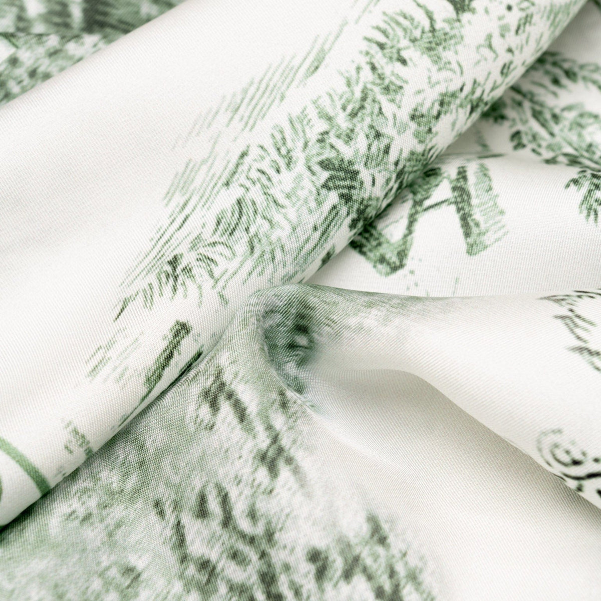 Women's Green Italian Long Silk Scarf