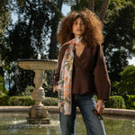 Women's luxury designer handmade Italian silk scarf