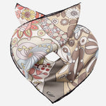 Beige Flower Power Silk Bandana
