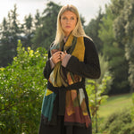 Italian Designer Earth Tones Wool Scarf
