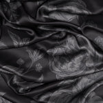 Black Floral Silk Evening Shawl