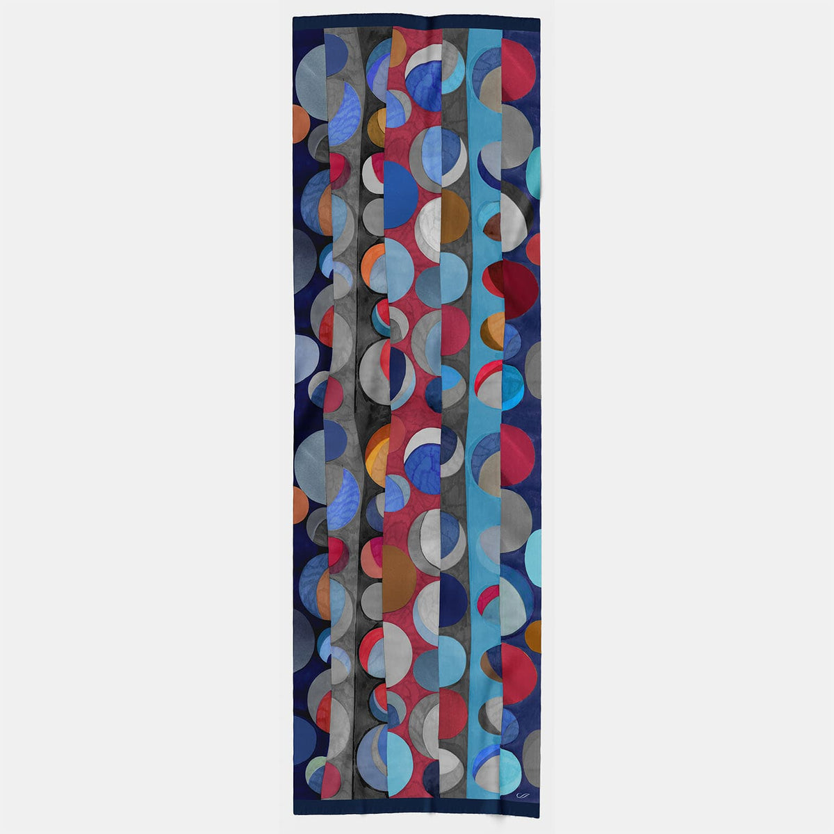 Italian Designer Blue Wool Scarf