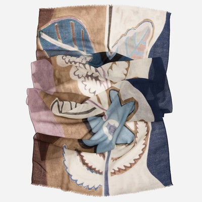 Blue and Lavender Italian Wool Scarf