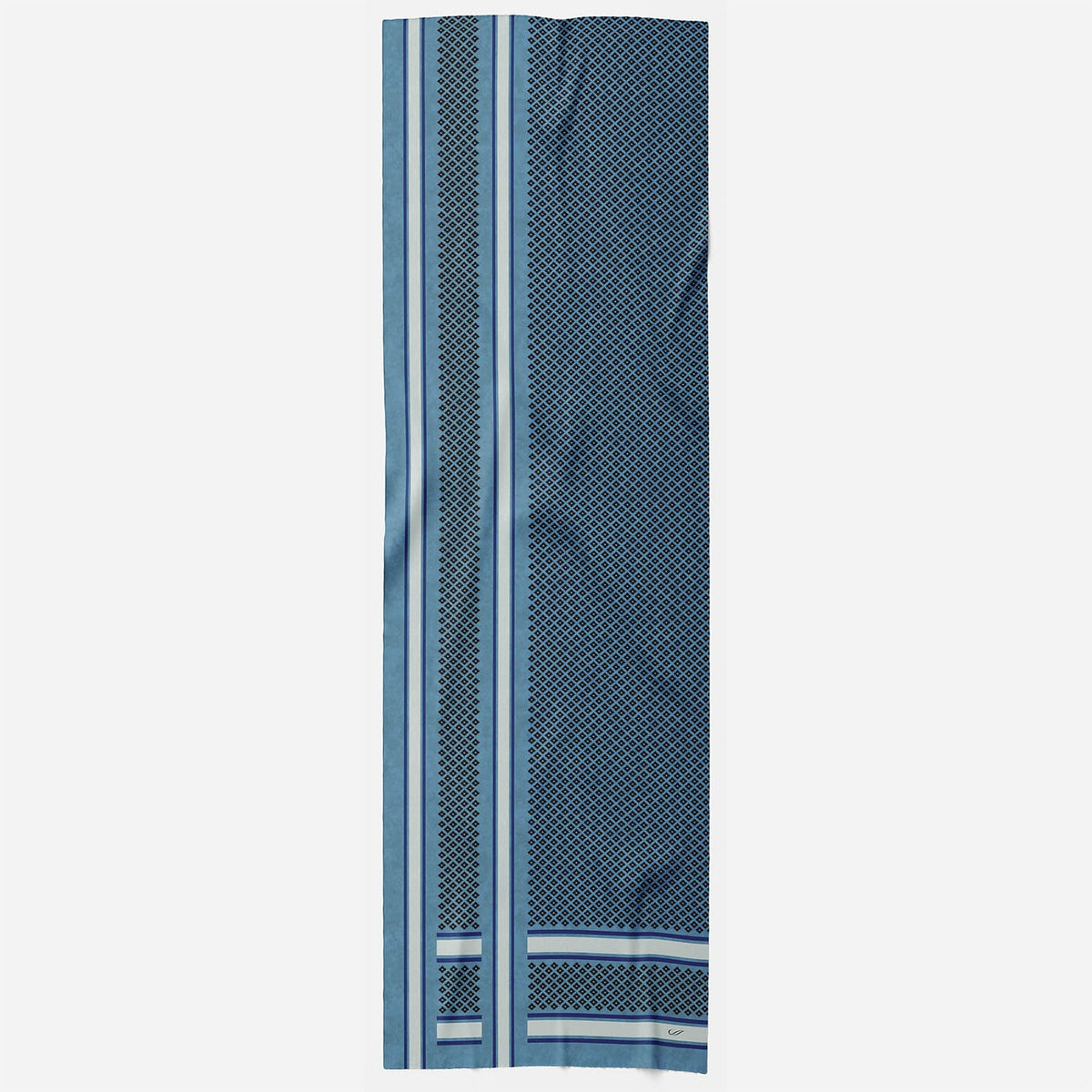 Blue Designer Italian Wool Scarf