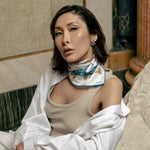 Women's luxury hand rolled Italian silk bandana scarf