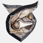 Italian Silk Satin Equestrian Scarf - Gold Tan