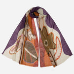 Rust and Purple Italian Wool Scarf