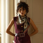 Women's Italian Green Silk Square Scarf