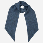 Italian Designer Navy Skinny Silk Scarf