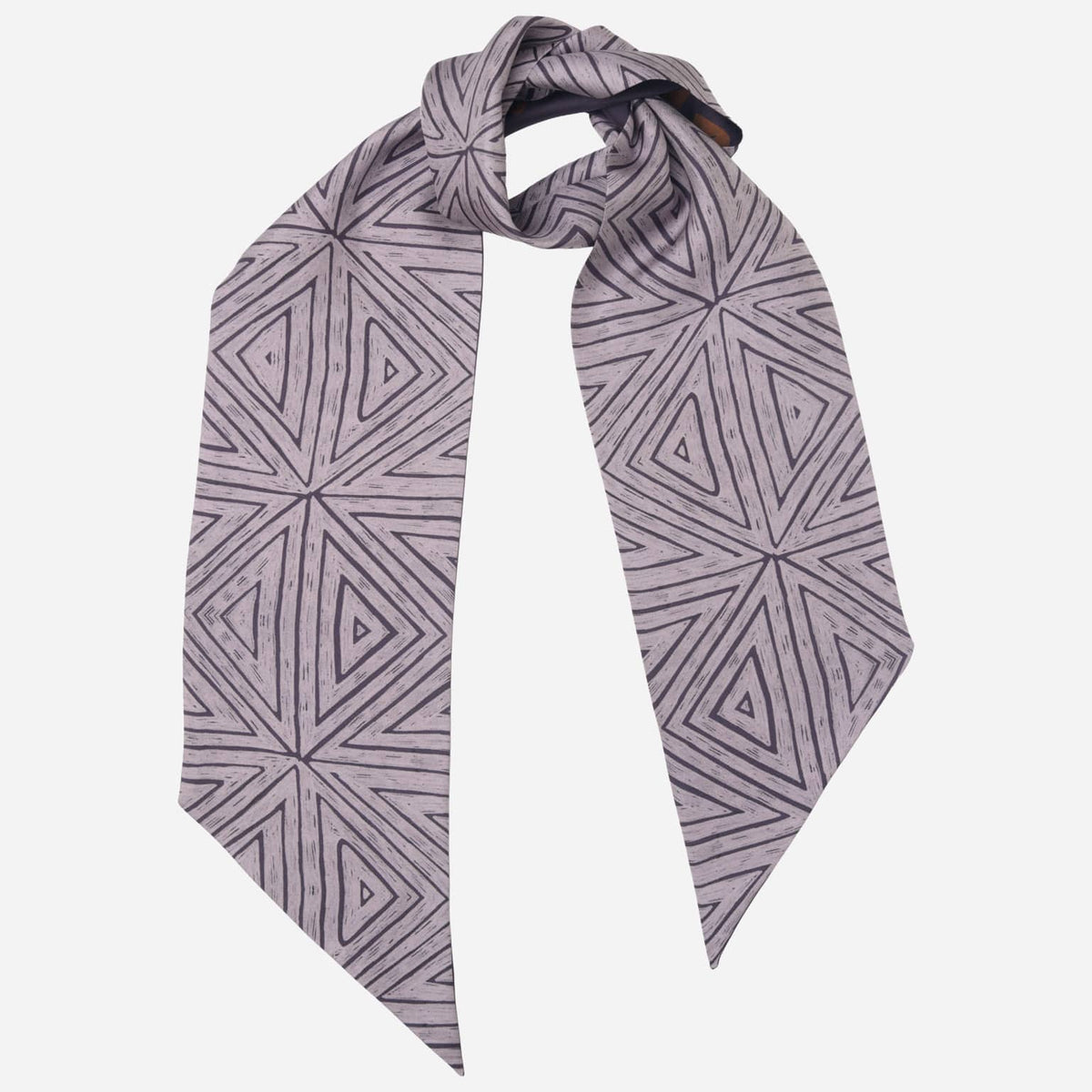 Italian Designer Purple Skinny Silk Scarf