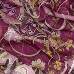 Raspberry Floral Silk Large Shawl Wrap