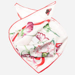 Women's Carnation and Pearls Silk Bandana