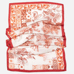 Women's Red Italian Long Silk Scarf
