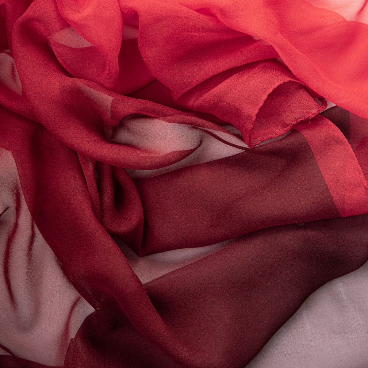 Burgundy Ombre Large Silk Wrap Shawl