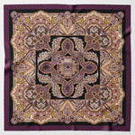 Italian Silk Satin Equestrian Square Scarf - Plum
