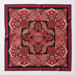Italian Red Silk Paisley Square Scarf