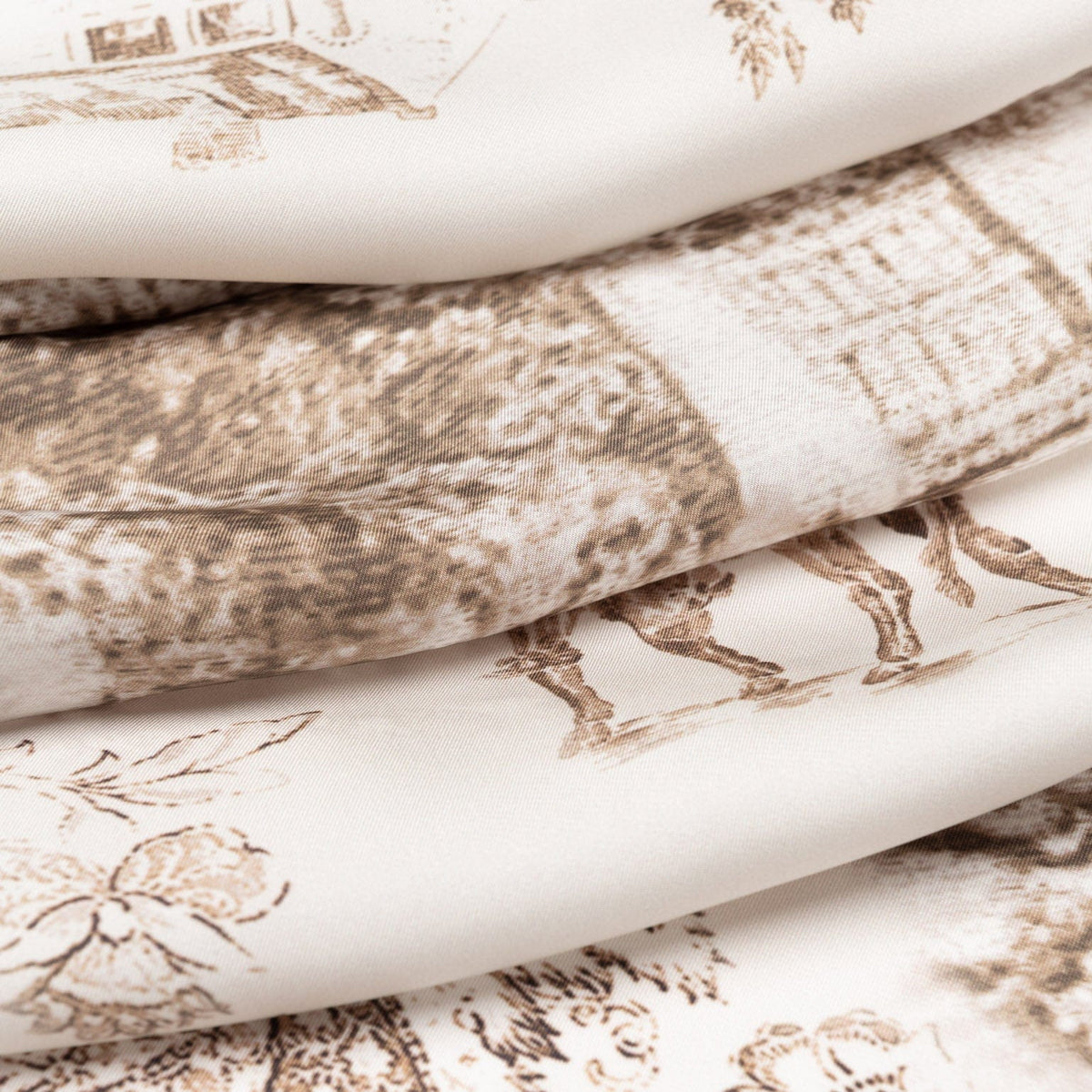 Women's Tan Italian Long Silk Scarf