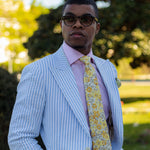 Yellow Floral Handmade Italian Silk Tie