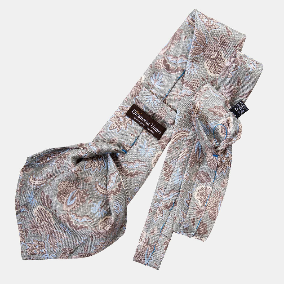 Handmade Jade Green Floral Italian Silk Tie