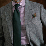 dark green silk grenadine necktie
