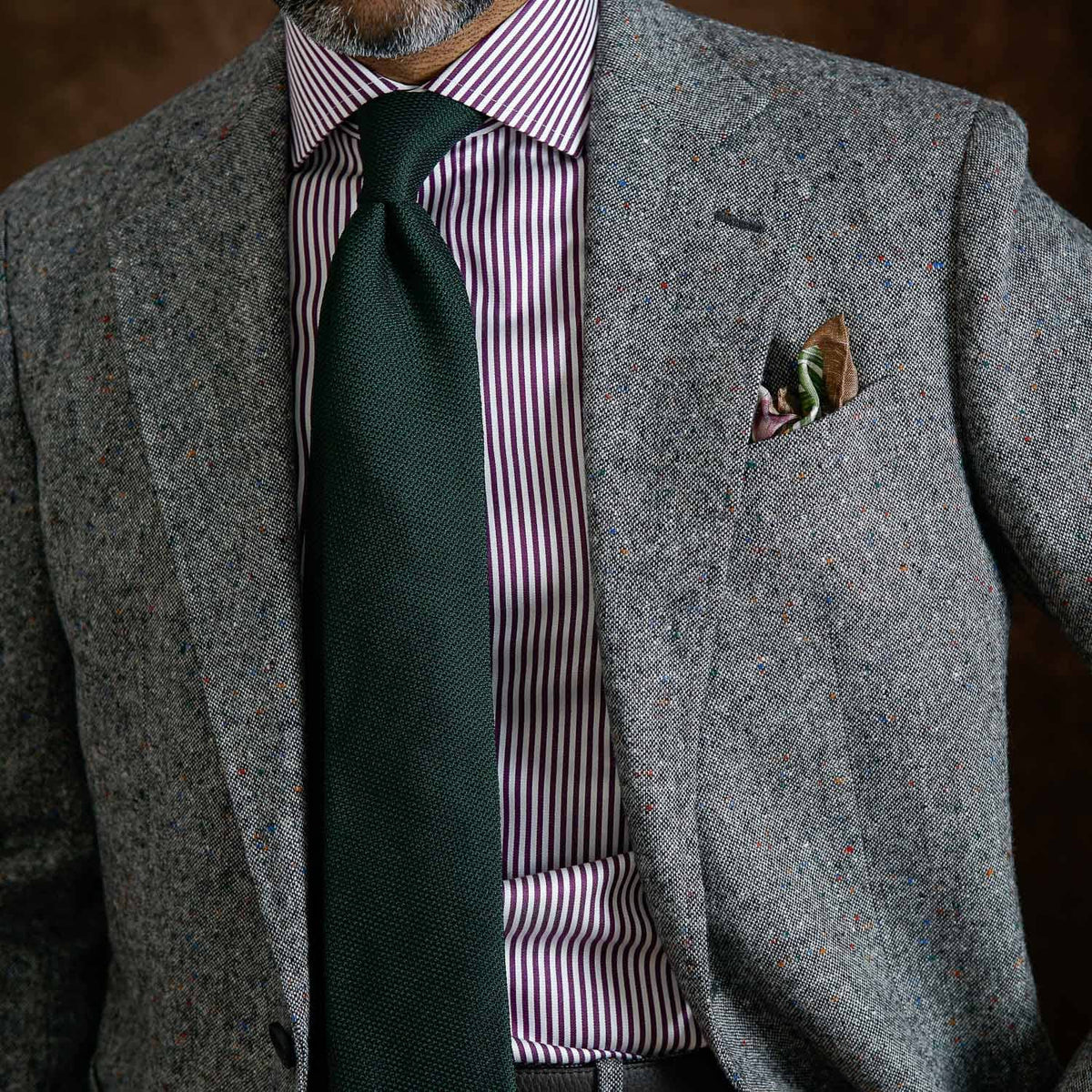 dark green silk grenadine necktie