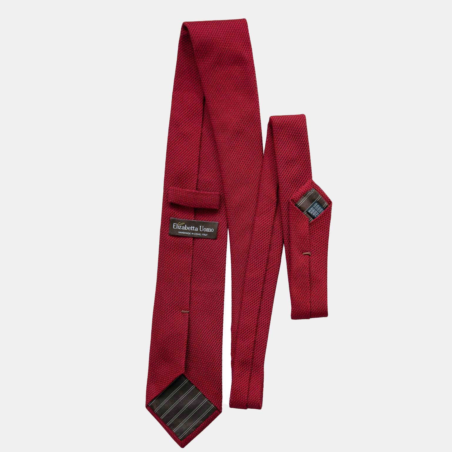 Red Grenadine Tie - Handmade Silk in Como Italy