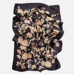 Italian Silk Satin Evening shawl - Black & Gold