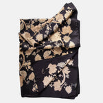 Italian Silk Satin Evening shawl - Black & Gold