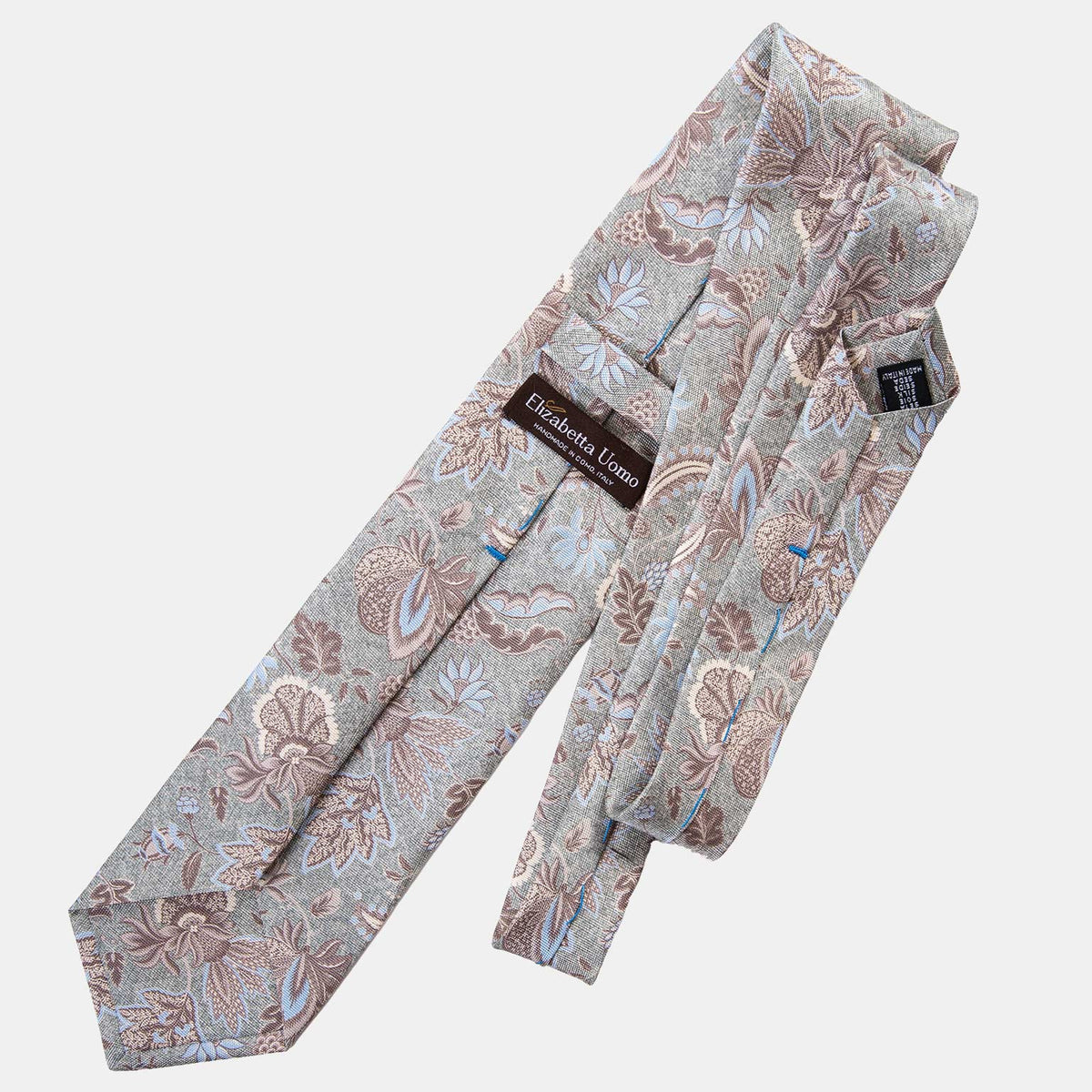 Handmade Jade Green Floral Italian Silk Tie