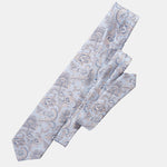Handmade Sky Blue Floral Italian Silk Tie