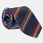 Italian Silk Tie - Navy Stripes