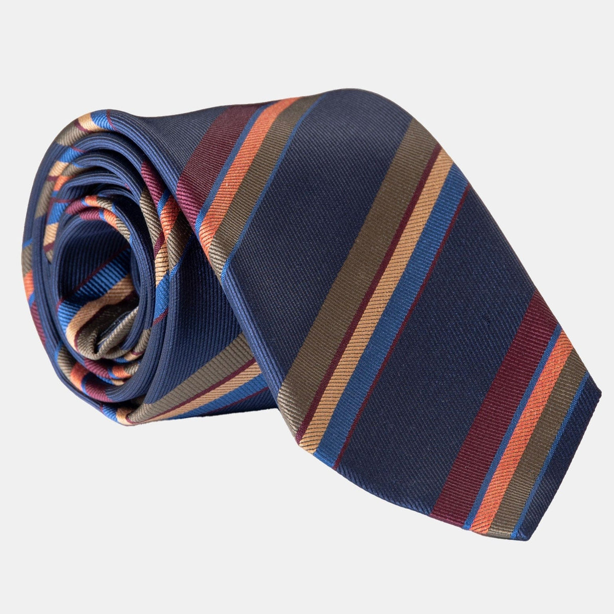 Italian Silk Tie - Navy Stripes
