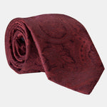 Burgundy Paisley Italian Silk Jacquard Tie