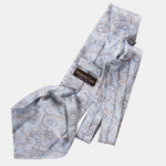 Handmade Sky Blue Floral Italian Silk Tie