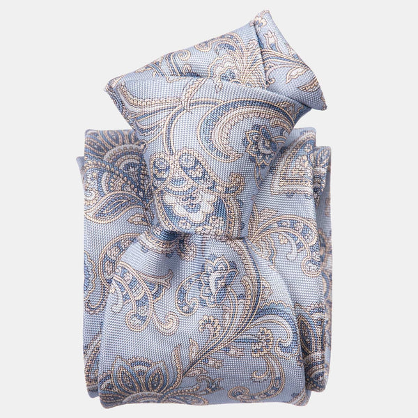Textured Mid Blue With Sky Dots Woven Silk Tie main image 0
