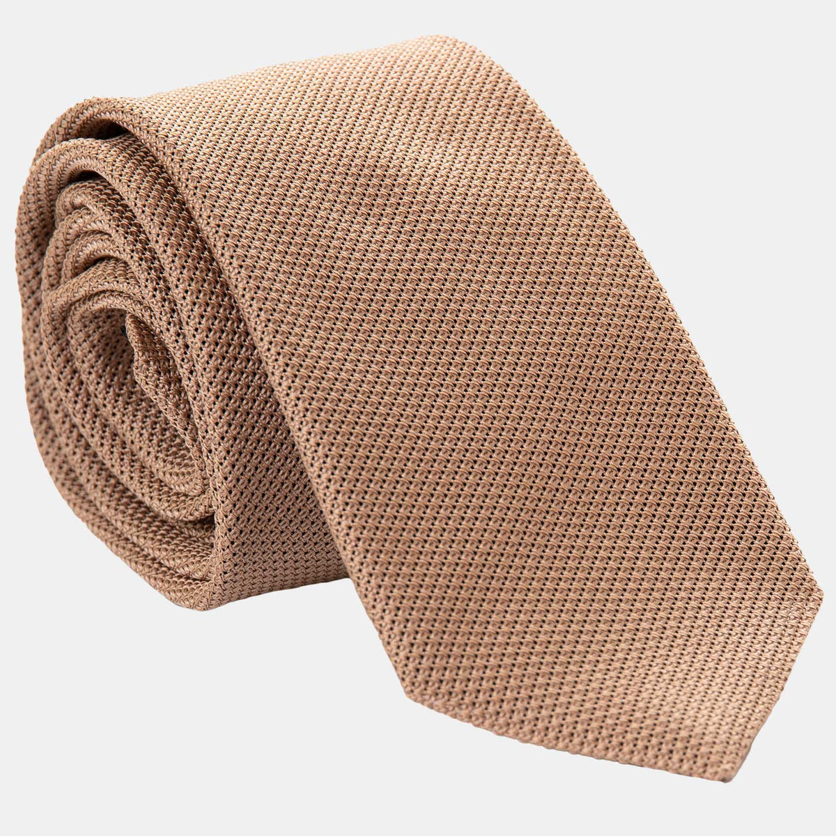 Silk Grenadine Tie - Camel - 100% Made in Italy